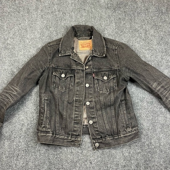 LEVI STRAUSS & CO. Women’s Black Denim Jean Jacket Button Up size: Small